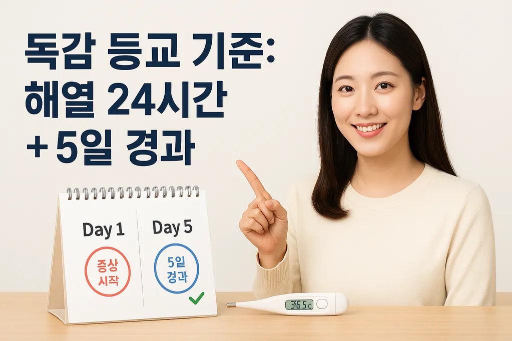 독감 등교 기준: 해열 24시간 + 5일 경과