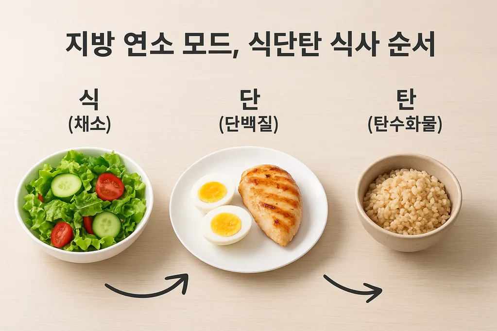 지방 연소 모드, 식단탄 식사 순서