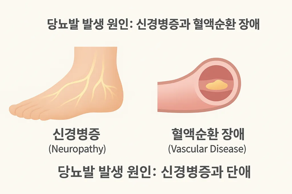 당뇨발 발생 원인: 신경병증과 혈액순환 장애